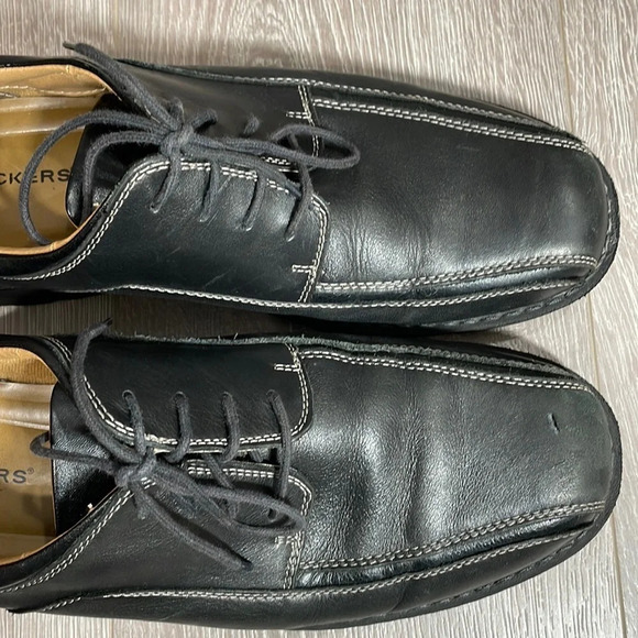 Dockers Leather Trustee Oxford Bike Toe Shoes Black 10M - Picture 14 of 15